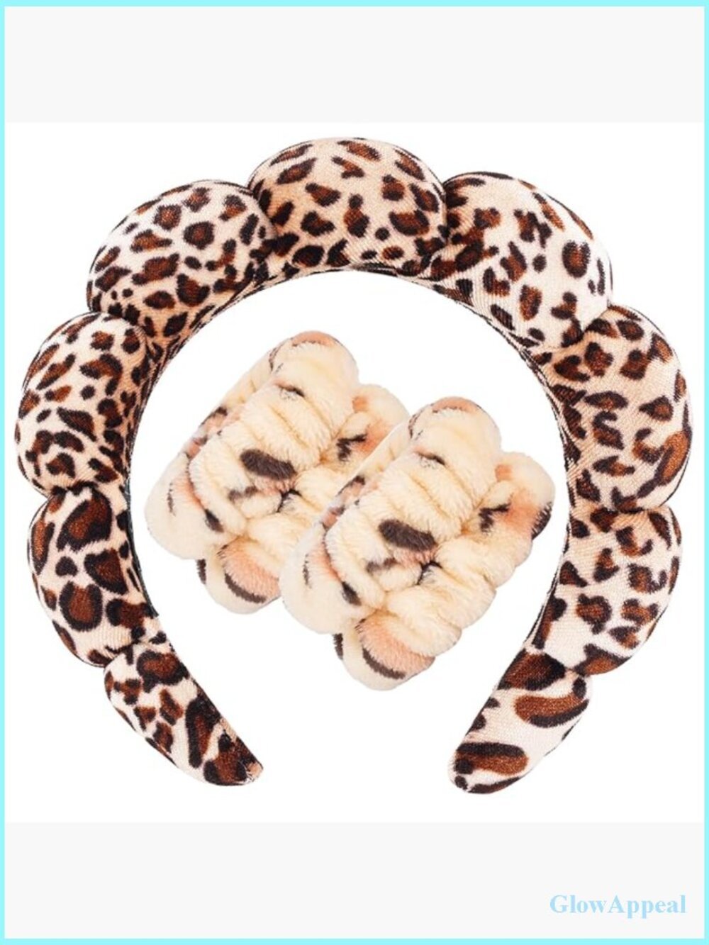 Sponge Spa Headband with Wristband Set for Face Washing Makeup